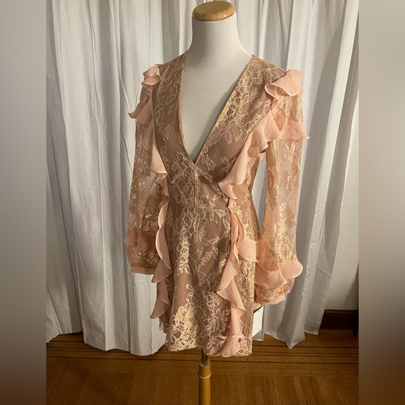 For Love and Lemons dress bumble long sleeve ruffle - Picture 11 of 11